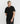 Front & Side view of a model in the Ariiston 'Aussie Cotton Classic Luxe' Black T-Shirt, showing the slim fit and breathable cotton material for comfortable wear.