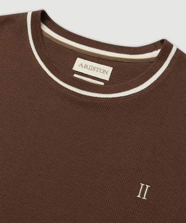 Ariiston Waffle Classic Luxe T-Shirt - Cappucino Brown