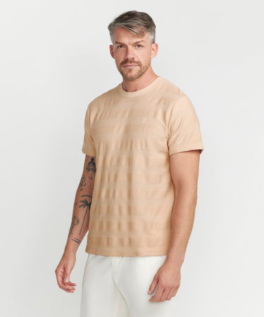 Ariiston Herringbone Classic Luxe T-Shirt - Cameo Rose