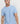 Close-up of a model in the Ariiston Herringbone T-Shirt in Windsurfer Blue