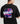 Close-up of the back graphic on the Ariiston Neon Flux Drop Shoulder T-Shirt