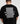 Back view of Model Wearing Ariiston's HD Gel Print Drop Shoulder T-Shirt for Men in Black