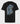 Flat lay of the black Ariiston 'Universe' graphic t-shirt showing the front design