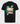 Front view of the black Ariiston 'Parallel Universe' graphic t-shirt