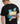 Close-up of the back graphic on the Ariiston 'Kaleido' t-shirt in black