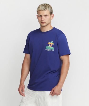 Ariiston 'Mushroom' Graphic T-Shirt - Sodalite Blue