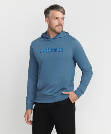 Ariiston All Seasons Embroidery Hoodie - Riverside Blue