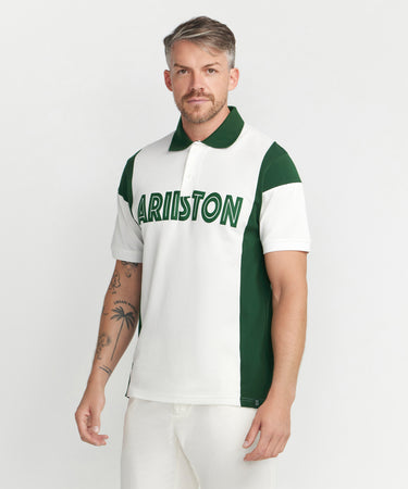 Ariiston Unconventional Polo Shirt - Marshmallow & Green