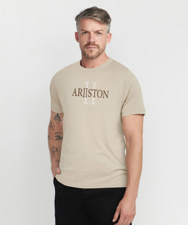 Ariiston Signature Accent HD Print T-Shirt - Ash Grey