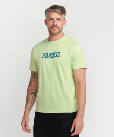 Ariiston Signature Accent Pigment Print T-Shirt - Foam Green