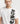 Detailed view of a model in the white Signature Pigment Print T-Shirt