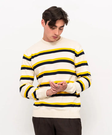 Ariiston Knit Jumper Stripe – Cream